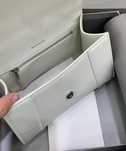 Balenciaga Hourglass Small Handbag In White, For Women, Women's Bags 9in/23cm 5928331QJ4Y9028