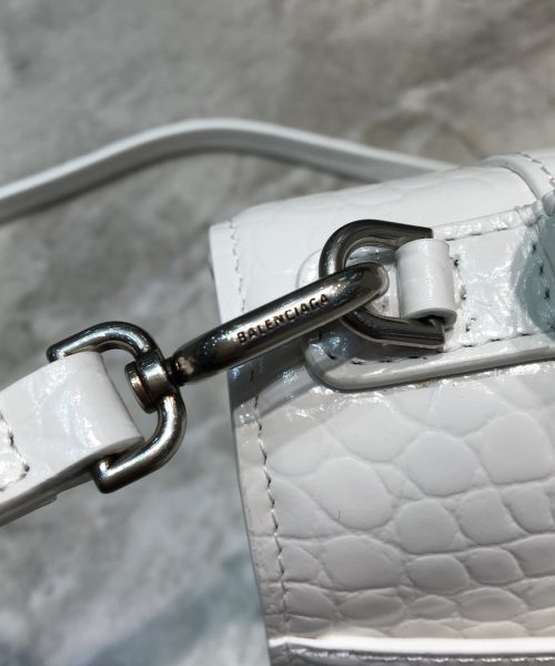 Balenciaga Hourglass Small Handbag In White, For Women, Women's Bags 9in/23cm 5935461LR6Y9016