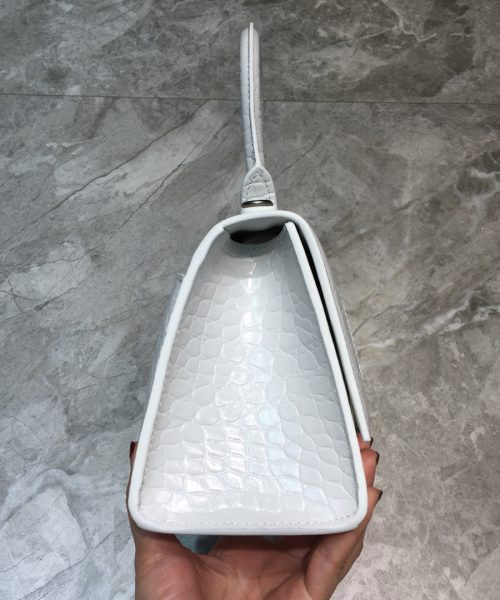 Balenciaga Hourglass Small Handbag In White, For Women, Women's Bags 9in/23cm 5935461LR6Y9016