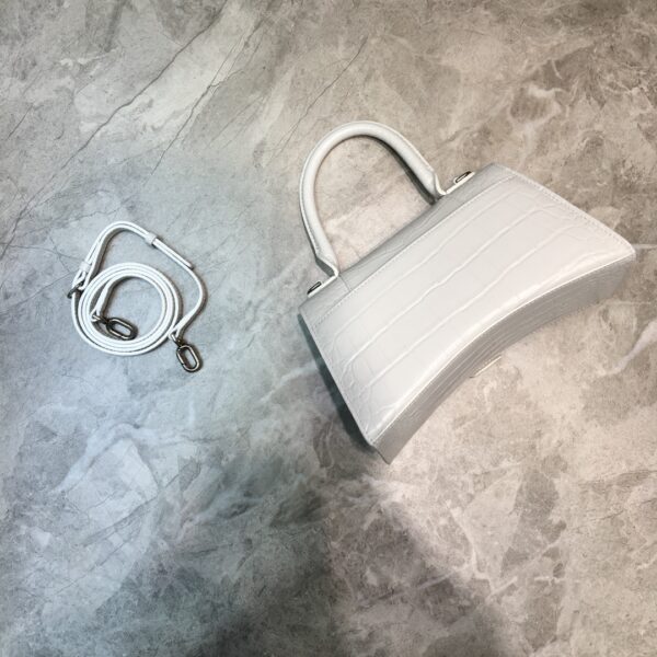 Balenciaga Hourglass Small Handbag In White, For Women, Women's Bags 9in/23cm 5935461LR6Y9016