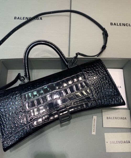 Balenciaga Hourglass Stretch Tote Bag In Black, For Women, Women's Bags 13.7in/35cm