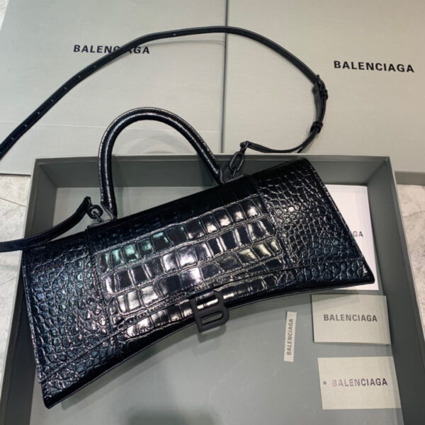 Balenciaga Hourglass Stretch Tote Bag In Black, For Women, Women's Bags 13.7in/35cm