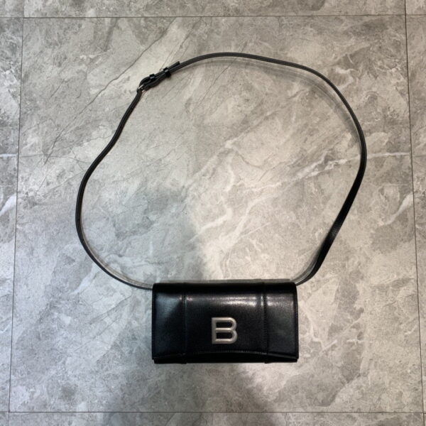Balenciaga Hourglass Wallet Bag In Black, For Women, Women's Bags 8in/20cm