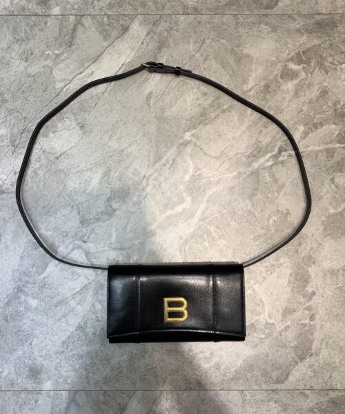 Balenciaga Hourglass Wallet Bag In Black, For Women, Women's Bags 8in/20cm