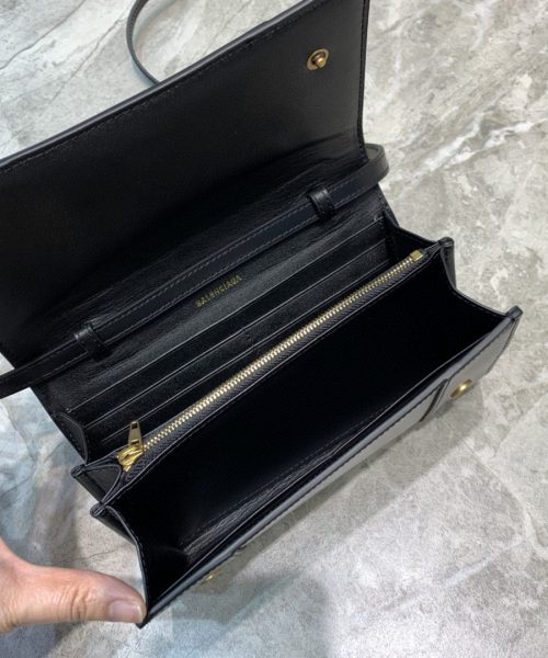 Balenciaga Hourglass Wallet Bag In Black, For Women, Women's Bags 8in/20cm