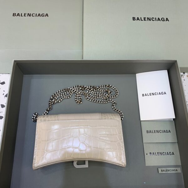 Balenciaga Hourglass Wallet On Chain in Beige, For Women, Women's Bags 7.6in/19cm