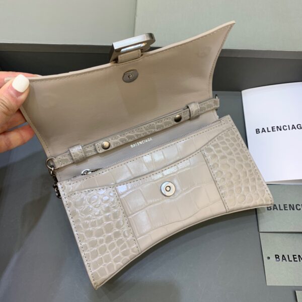 Balenciaga Hourglass Wallet On Chain in Beige, For Women, Women's Bags 7.6in/19cm