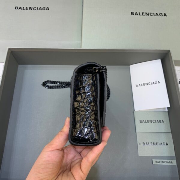 Balenciaga Hourglass Wallet On Chain in Black, For Women, Women's Bags 7.6in/19cm 6560501LR671000