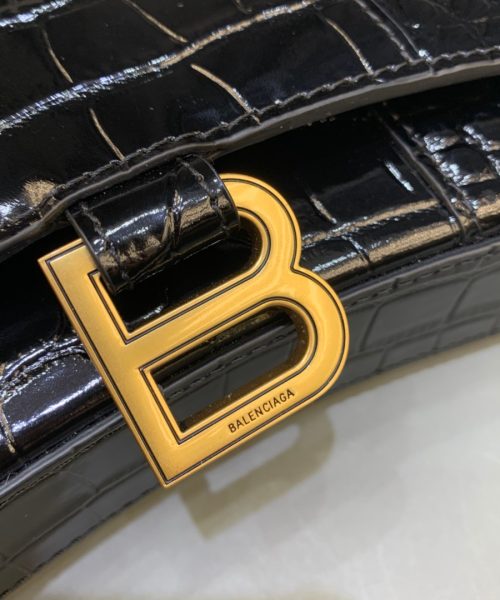 Balenciaga Hourglass Wallet On Chain in Black, For Women, Women's Bags 7.6in/19cm  6560501LRGM1000