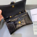 Balenciaga Hourglass Wallet On Chain in Black, For Women, Women's Bags 7.6in/19cm  6560501LRGM1000