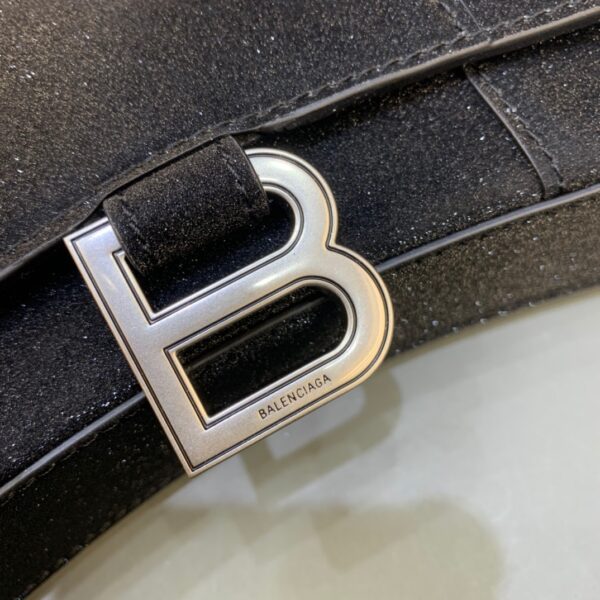 Balenciaga Hourglass Wallet On Chain in Black, For Women, Women's Bags 7.6in/19cm 6560502102G1000