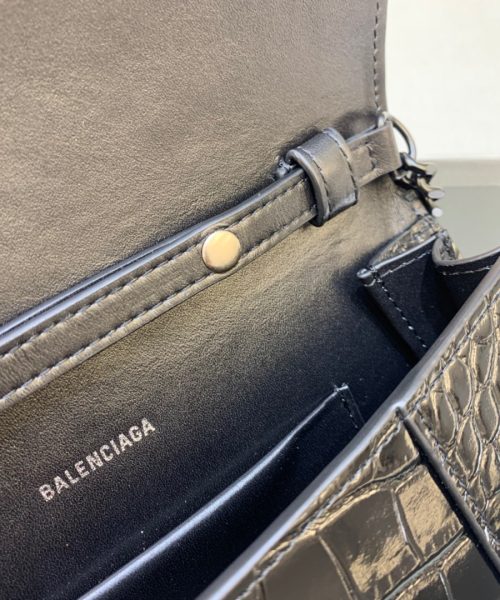 Balenciaga Hourglass Wallet On Chain in Black, For Women, Women's Bags 9in/23cm