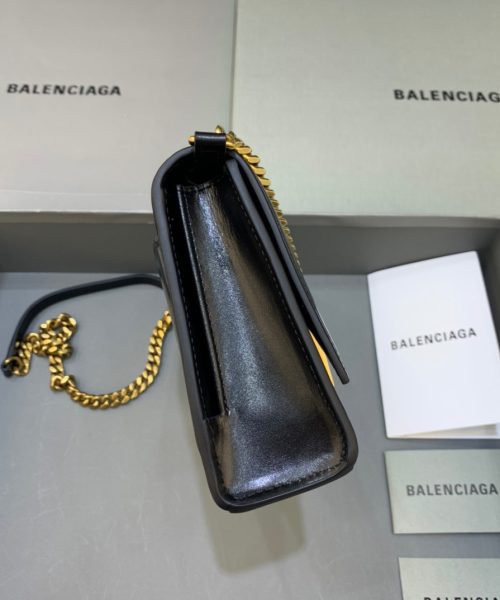 Balenciaga Hourglass Wallet On Chain in Black, For Women, Women's Bags 9in/23cm