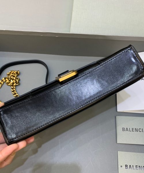 Balenciaga Hourglass Wallet On Chain in Black, For Women, Women's Bags 9in/23cm