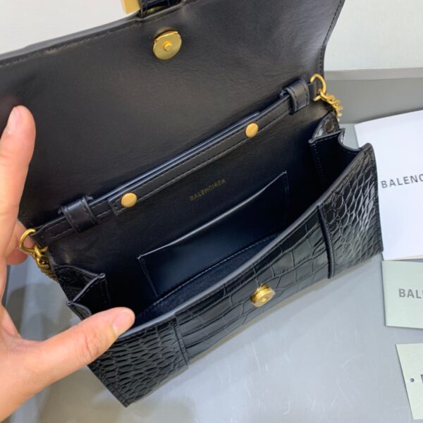Balenciaga Hourglass Wallet On Chain in Black, For Women, Women's Bags 9in/23cm