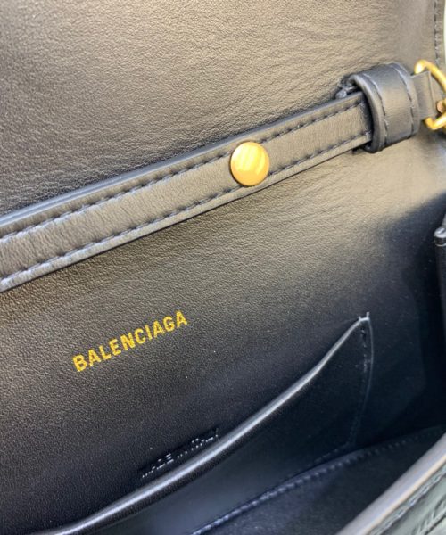 Balenciaga Hourglass Wallet On Chain in Black, For Women, Women's Bags 9in/23cm
