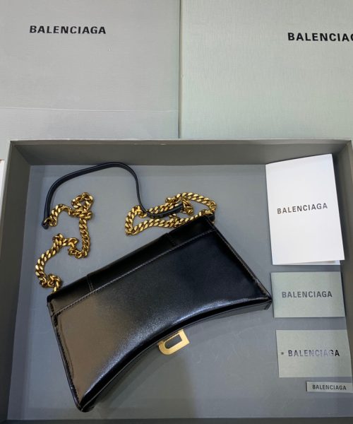 Balenciaga Hourglass Wallet On Chain in Black, For Women, Women's Bags 9in/23cm