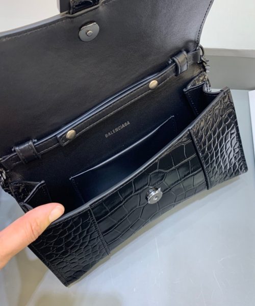 Balenciaga Hourglass Wallet On Chain in Black, For Women, Women's Bags 9in/23cm