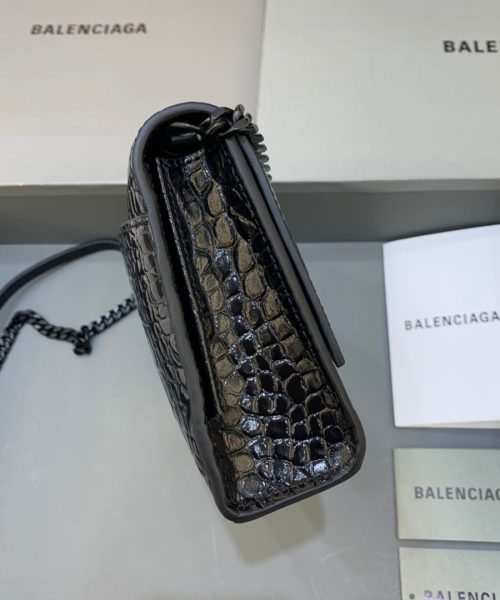Balenciaga Hourglass Wallet On Chain in Black, For Women, Women's Bags 9in/23cm
