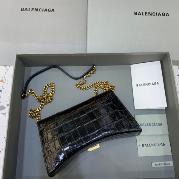 Balenciaga Hourglass Wallet On Chain in Black, For Women, Women's Bags 9in/23cm