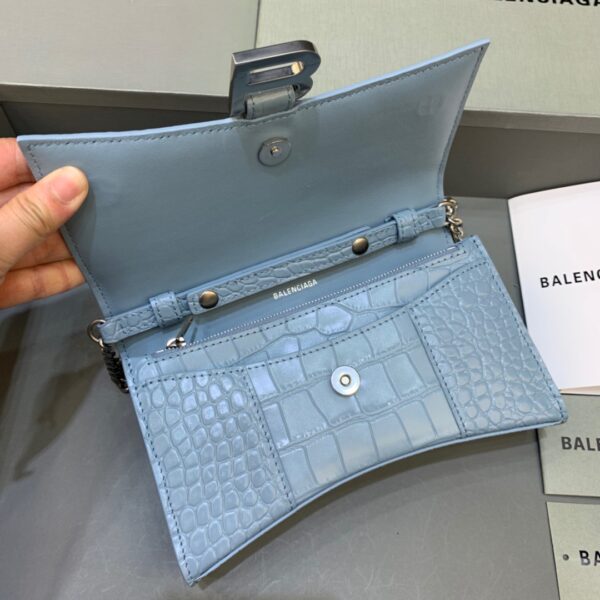 Balenciaga Hourglass Wallet On Chain in Blue, For Women, Women's Bags 7.6in/19cm