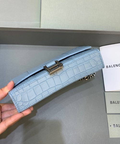 Balenciaga Hourglass Wallet On Chain in Blue, For Women, Women's Bags 7.6in/19cm