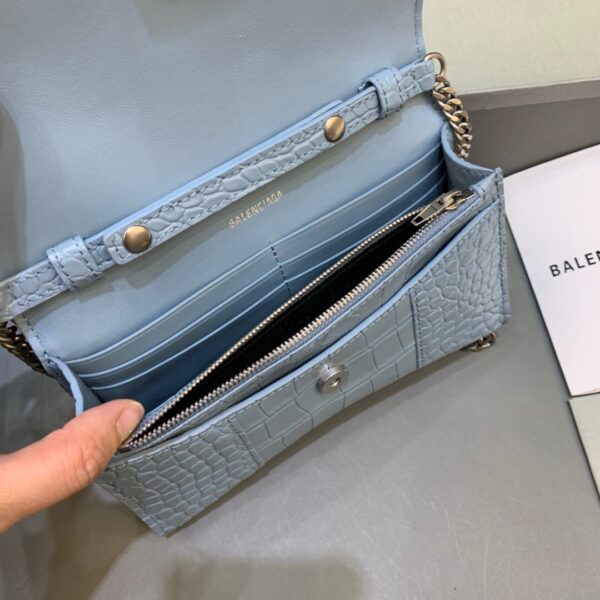 Balenciaga Hourglass Wallet On Chain in Blue, For Women, Women's Bags 7.6in/19cm