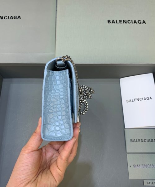 Balenciaga Hourglass Wallet On Chain in Blue, For Women, Women's Bags 7.6in/19cm