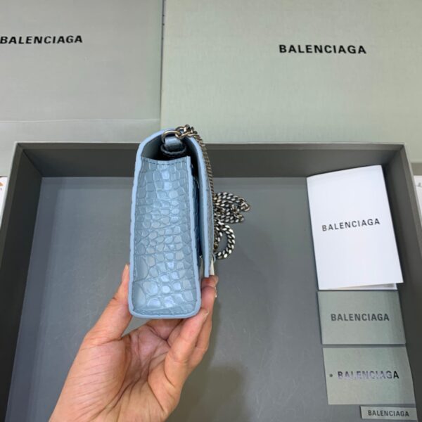 Balenciaga Hourglass Wallet On Chain in Blue, For Women, Women's Bags 7.6in/19cm