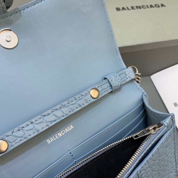 Balenciaga Hourglass Wallet On Chain in Blue, For Women, Women's Bags 7.6in/19cm
