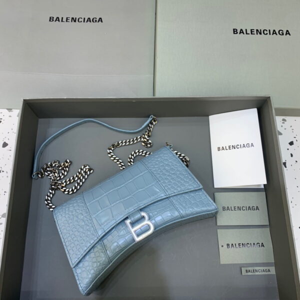 Balenciaga Hourglass Wallet On Chain in Blue, For Women, Women's Bags 9in/23cm