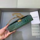 Balenciaga Hourglass Wallet On Chain in Dark Green, For Women, Women's Bags 7.6in/19cm 6560501LRGM3011