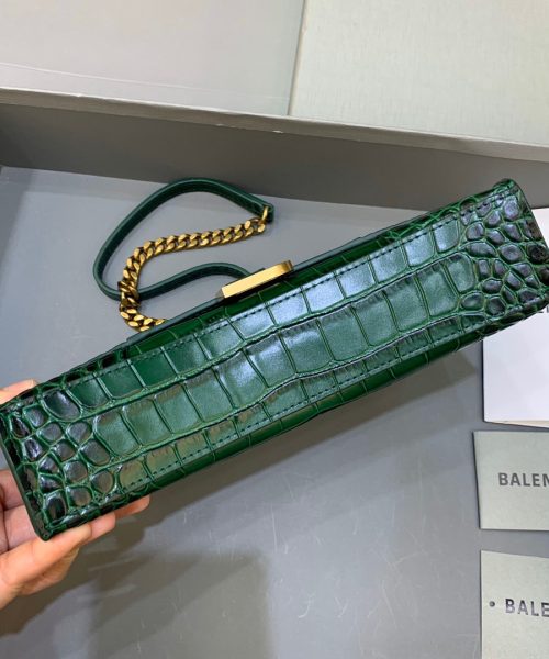Balenciaga Hourglass Wallet On Chain in Dark Green, For Women, Women's Bags 9in/23cm