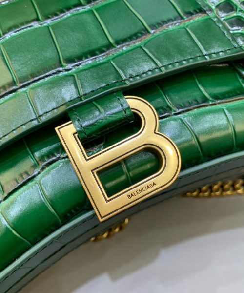 Balenciaga Hourglass Wallet On Chain in Dark Green, For Women, Women's Bags 9in/23cm