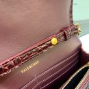 Balenciaga Hourglass Wallet On Chain in Dark Red, For Women, Women's Bags 7.6in/19cm