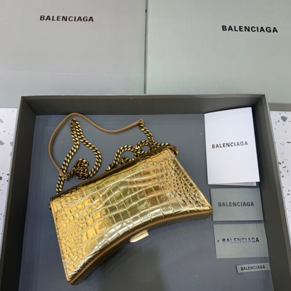 Balenciaga Hourglass Wallet On Chain in Gold, For Women, Women's Bags 9in/23cm