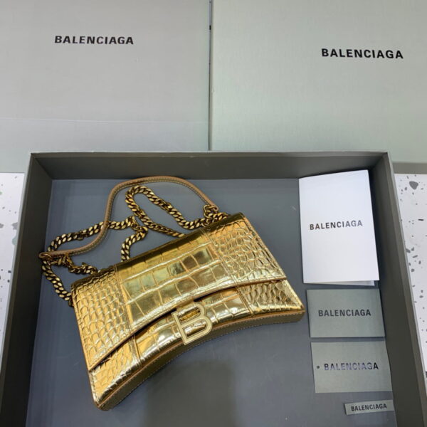 Balenciaga Hourglass Wallet On Chain in Gold, For Women, Women's Bags 9in/23cm