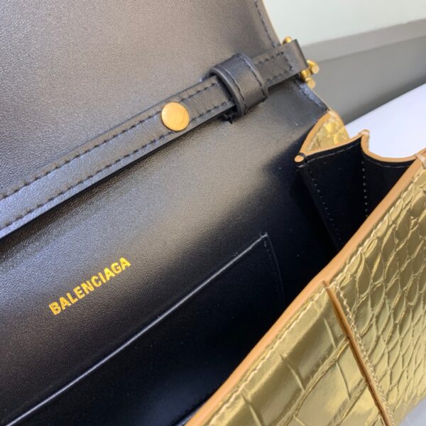 Balenciaga Hourglass Wallet On Chain in Gold, For Women, Women's Bags 9in/23cm