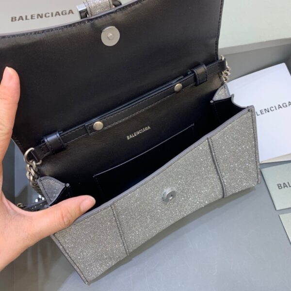 Balenciaga Hourglass Wallet On Chain in Golden Gray, For Women, Women's Bags 9in/23cm