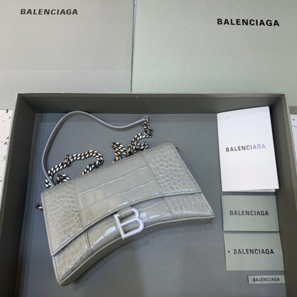 Balenciaga Hourglass Wallet On Chain in Gray, For Women, Women's Bags 9in/23cm