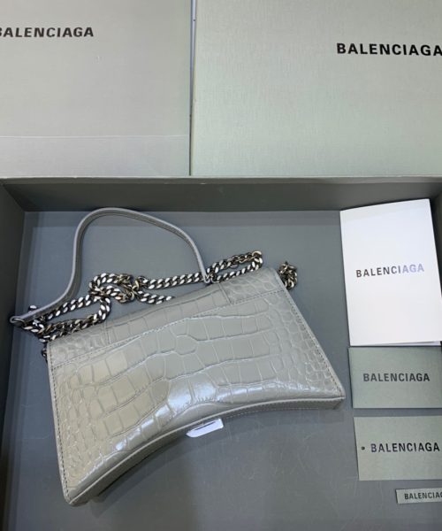 Balenciaga Hourglass Wallet On Chain in Gray, For Women, Women's Bags 9in/23cm