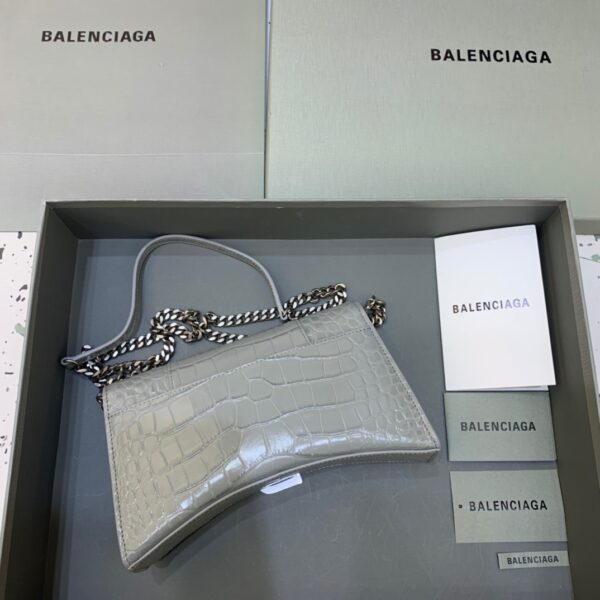 Balenciaga Hourglass Wallet On Chain in Gray, For Women, Women's Bags 9in/23cm