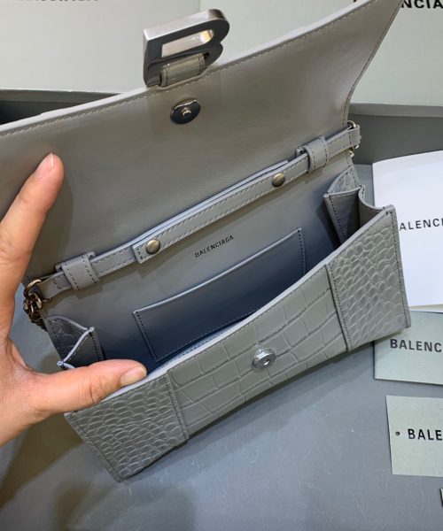 Balenciaga Hourglass Wallet On Chain in Gray, For Women, Women's Bags 9in/23cm