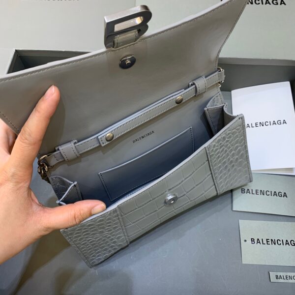 Balenciaga Hourglass Wallet On Chain in Gray, For Women, Women's Bags 9in/23cm