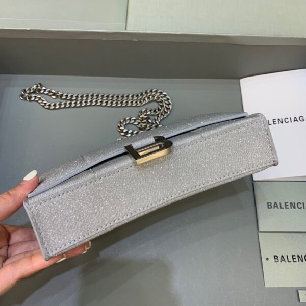 Balenciaga Hourglass Wallet On Chain in Grey, For Women, Women's Bags 7.6in/19cm 6560502102G1501