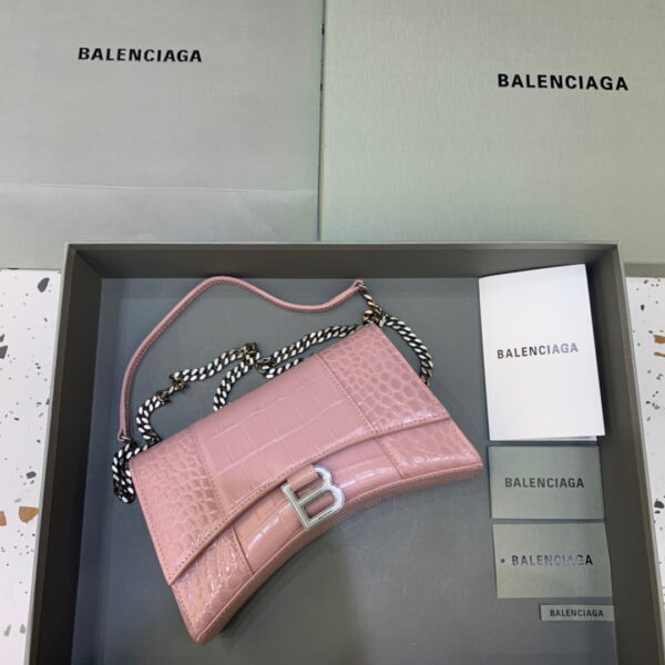 Balenciaga Hourglass Wallet On Chain in Light Pink, For Women, Women's Bags 9in/23cm