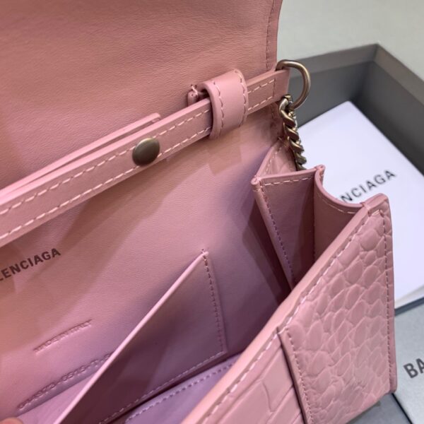 Balenciaga Hourglass Wallet On Chain in Light Pink, For Women, Women's Bags 9in/23cm