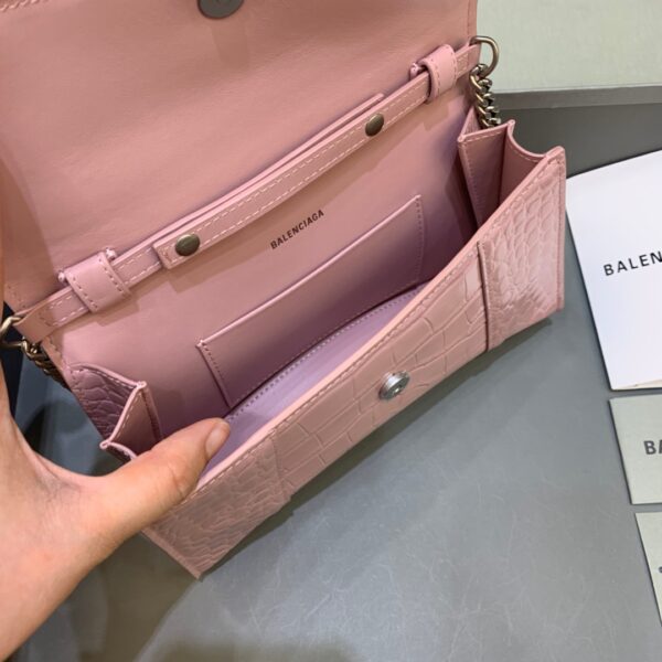 Balenciaga Hourglass Wallet On Chain in Light Pink, For Women, Women's Bags 9in/23cm