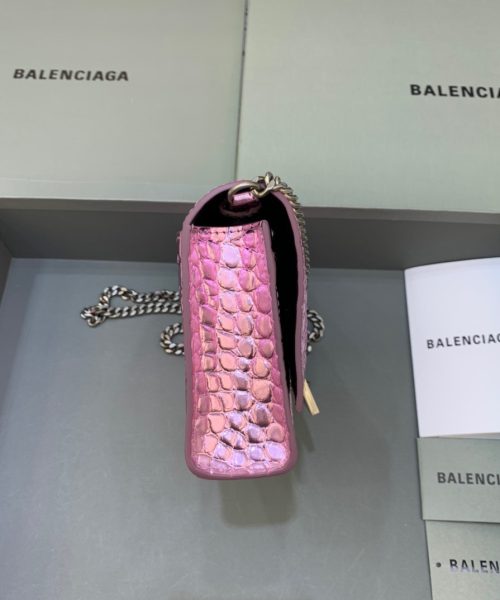 Balenciaga Hourglass Wallet On Chain in Pink, For Women, Women's Bags 7.6in/19cm