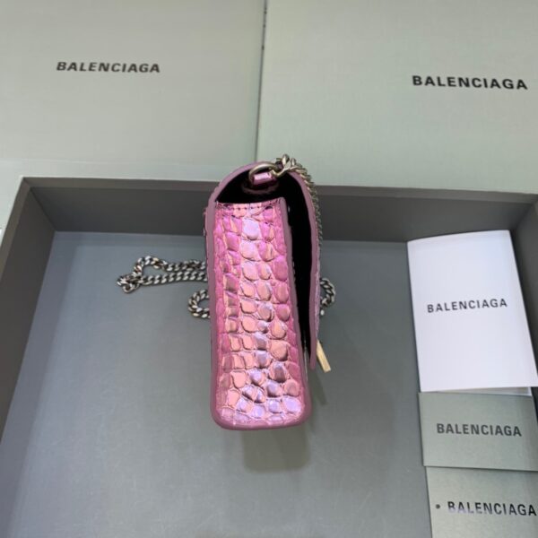Balenciaga Hourglass Wallet On Chain in Pink, For Women, Women's Bags 7.6in/19cm